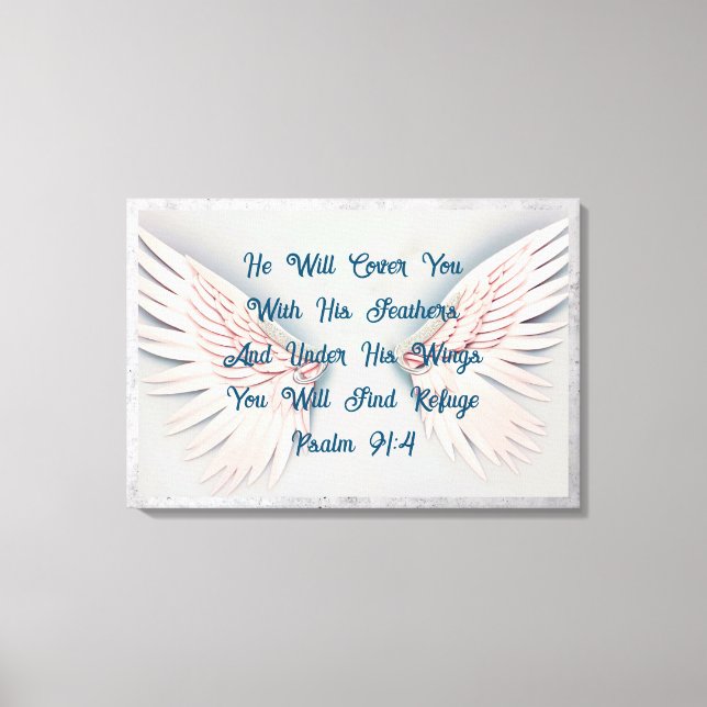 Psalm 91 Encouragement Wrapped Canvas Print