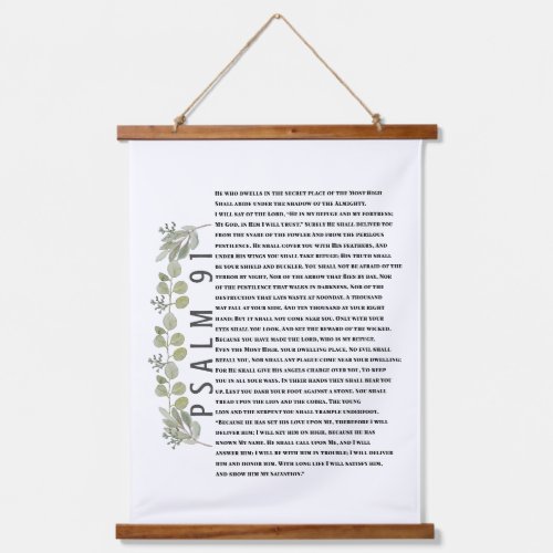 Psalm 91 Eucalyptus Leaves Bible Verses Christian Hanging Tapestry