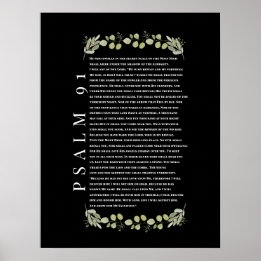Psalm 91 Eucalyptus Leaves Bible Verses Poster