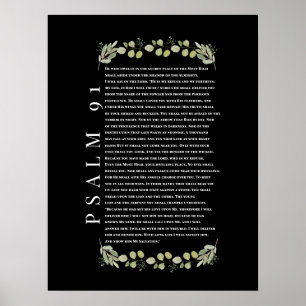 Psalm 91 Eucalyptus Leaves Bible Verses  Poster