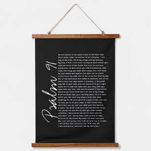 Psalm 91 Font Bible Verses Christian Scroll Hanging Tapestry