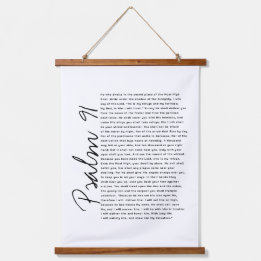 Psalm 91 Font Bible Verses Wood Scroll Hanging Tapestry