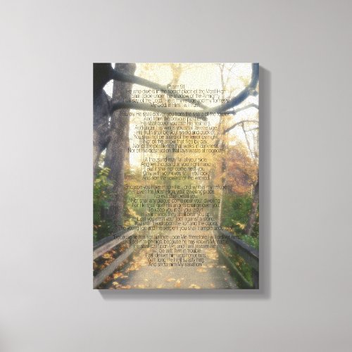 Psalm 91 Forest Photo Christian Bible Verse Wall Canvas Print