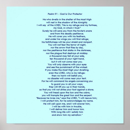 Psalm 91 - God Is Our Protector Posters | Zazzle