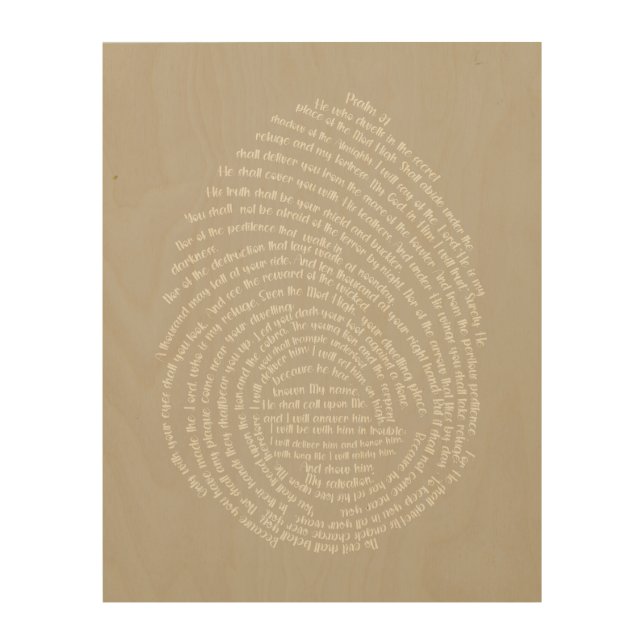 Psalm 91 ∙ God's Fingerprint Bible Verse Wood Art  (Front)