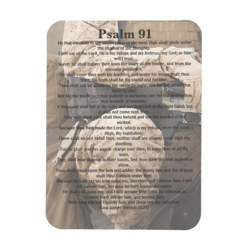 Psalm 91 Gods Protection Soldier Magnet