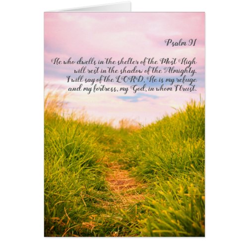 Psalm 91 green grass and a path
