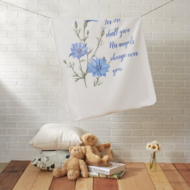 Psalm 91  He Shall Give His Angels Inspirational Baby Blanket (In Situ)
