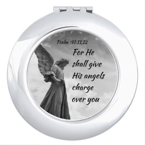 Psalm 91  He Shall Give His Angels Inspirational Makeup Mirror