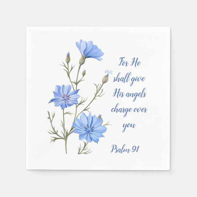 Psalm 91 He Shall Give His Angels Inspirational  Napkins (Front)