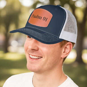 Psalm 91 Leather Patch Custom Bible Verse Cap