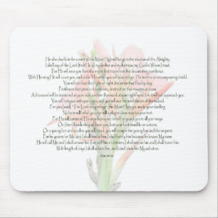 Psalm 91 Lily Flower My God is Whom I trust Mouse Pad