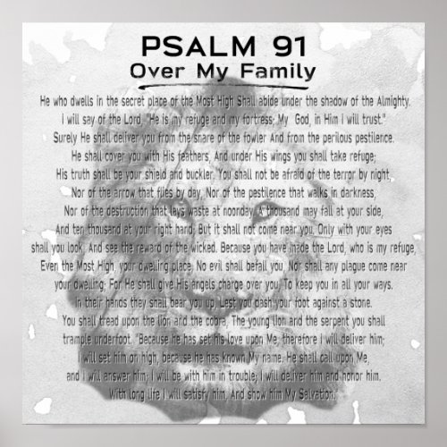 Psalm 91 Lion Artwork For Your Family Home Poster