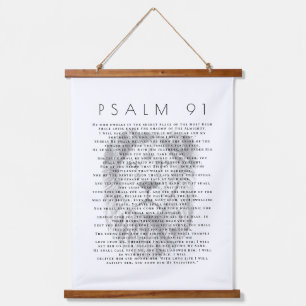 Psalm 91 Lion Face Christian Scroll Tapestry