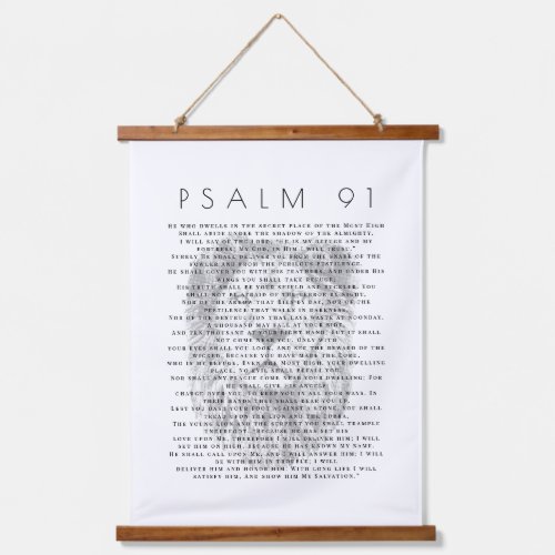 Psalm 91 Lion Face Christian Scroll Tapestry