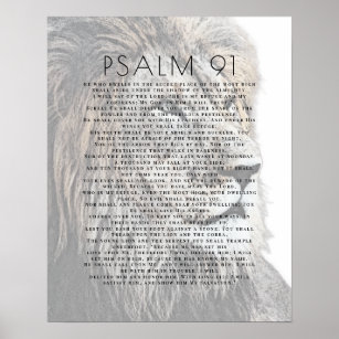  Psalm 91 Lion Head Christian Poster