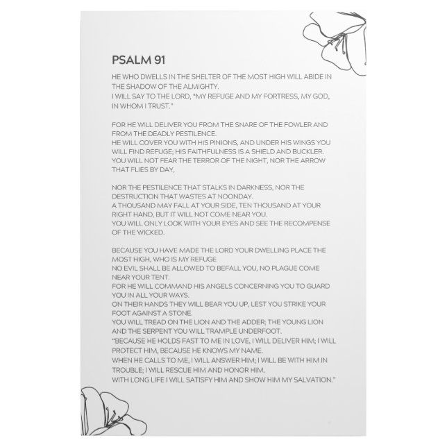 Psalm 91 Minimalist Gallery Wrap (Front)