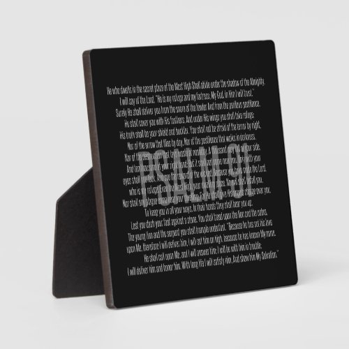 Psalm 91 Modern Black White Bible Scripture Plaque