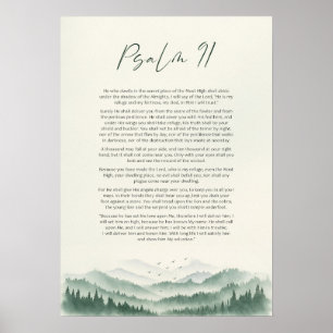 Psalm 91 Mountain Vertical Print: Christian Script Poster