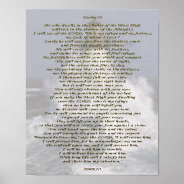 Psalm 91 NIV Poster (Front)