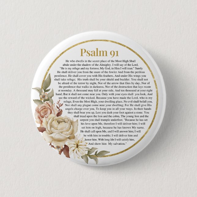 Psalm 91 NKJV Button (Front)