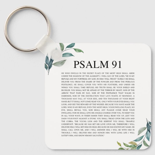 Psalm 91 NKJV Keychain (Front)