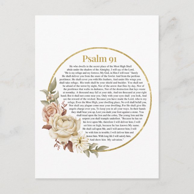 Psalm 91 NKJV Postcard (Front)