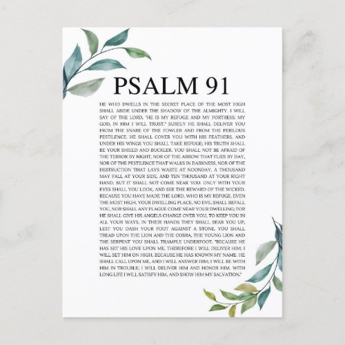 Psalm 91 NKJV Postcard