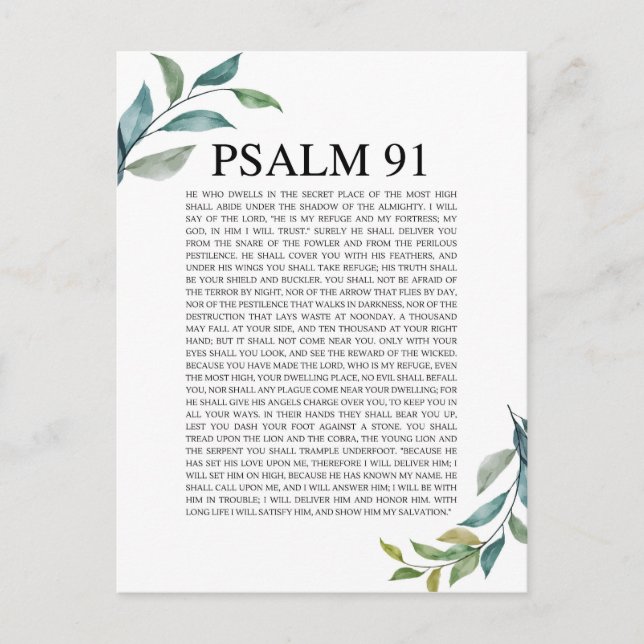 Psalm 91 NKJV Postcard (Front)