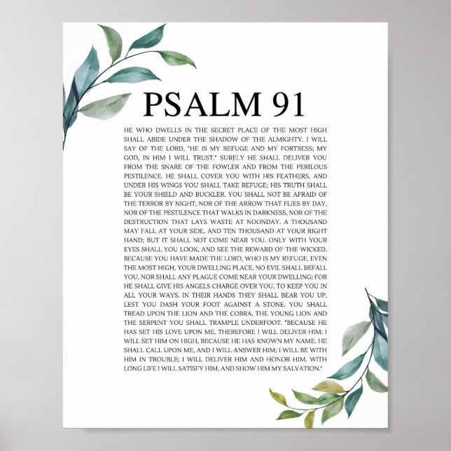Psalm 91 NKJV Poster (Front)