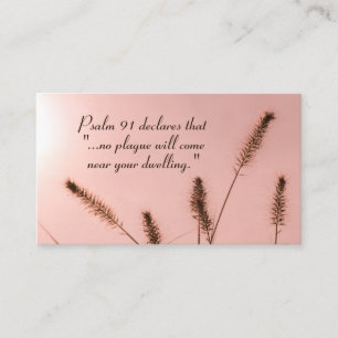 Psalm 91 No plague will come near your dwelling Business Card