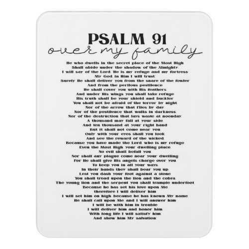 Psalm 91 Over My Family Home Decor Sign