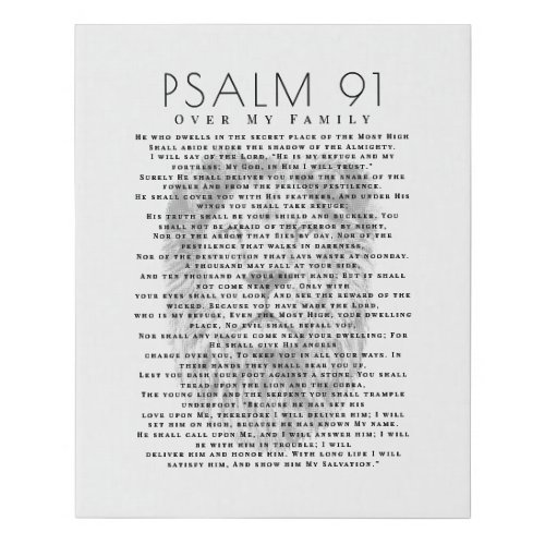 Psalm 91 Over My Family Lion Head Faux Canvas Print