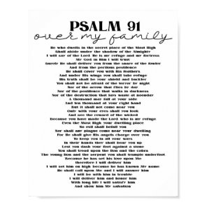 Psalm 91 Over My Family Scripture Poster