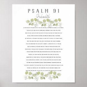Psalm 91 Over Your Child Eucalyptus Leaves Custom Poster