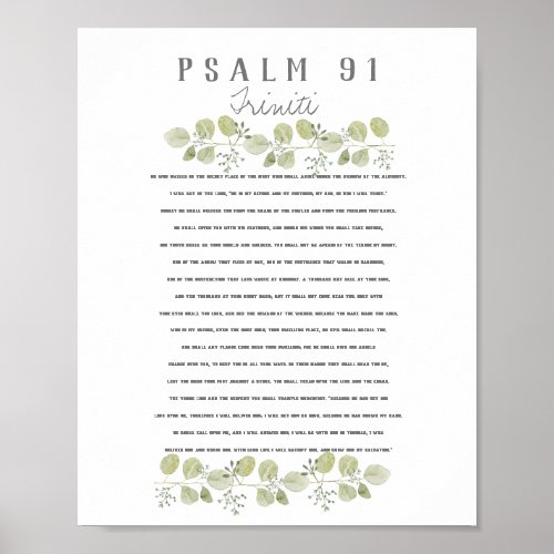  Psalm 91 Over Your Child Eucalyptus Leaves Custom Poster