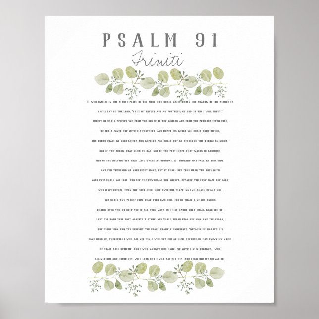 Psalm 91 Over Your Child Eucalyptus Leaves Custom Poster (Front)