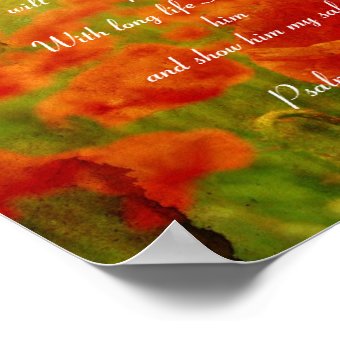 Psalm 91 red poppies poster | Zazzle