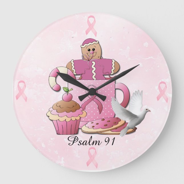 Psalm 91 Round (Large) Large Clock (Front)