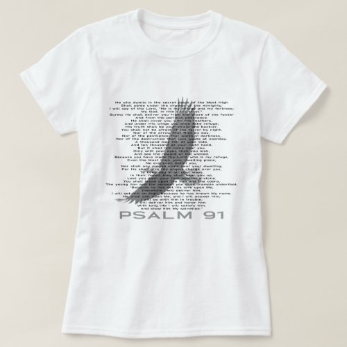 Psalm 91 Scripture Art with Eagle T shirt