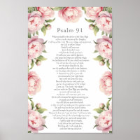 Psalm 91 Scripture Bible Verse Floral Blush