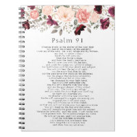 Psalm 91 Scripture Burgundy Blush Floral