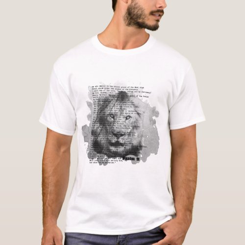 Psalm 91 Scripture Vintage Water Color Lion T_Shirt