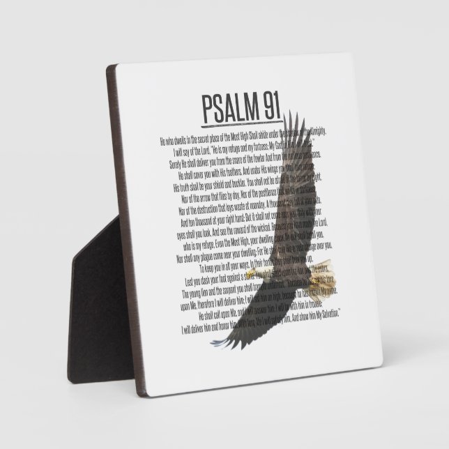 Psalm 91 Soaring Eagle Scripture Art Plaque (Front)