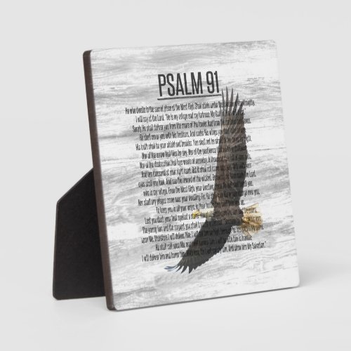 Psalm 91 Soaring Eagle Scripture Rustic Wood Plaque