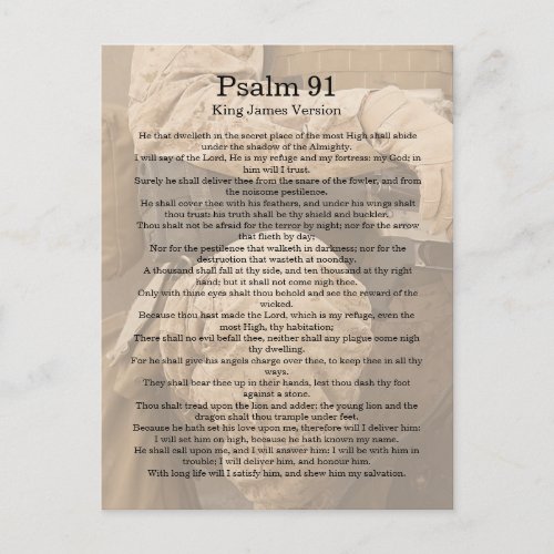 Psalm 91 Soldier Gods Protection Postcard