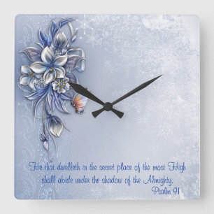 Psalm 91@ Square Wall Clock
