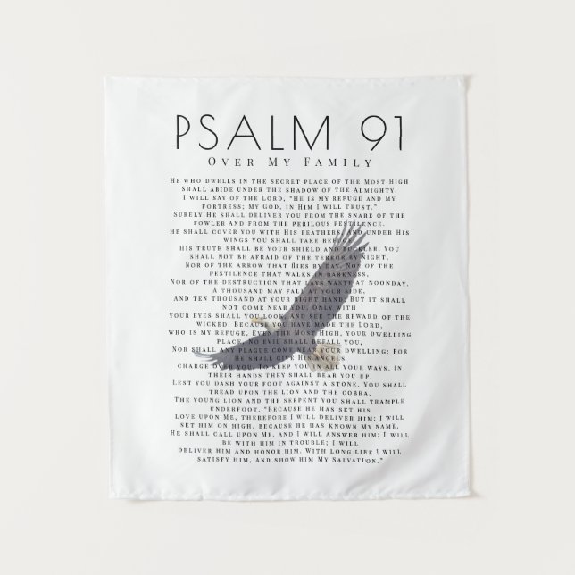 Psalm 91 Verse Over My Family Soaring Eagle Tapestry (Front)