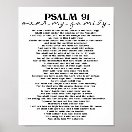 Psalm 91 Wall Decor For Your Family Poster Print