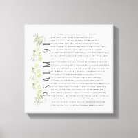 Psalm 91 Watercolor Greenery Scripture Bible Art 